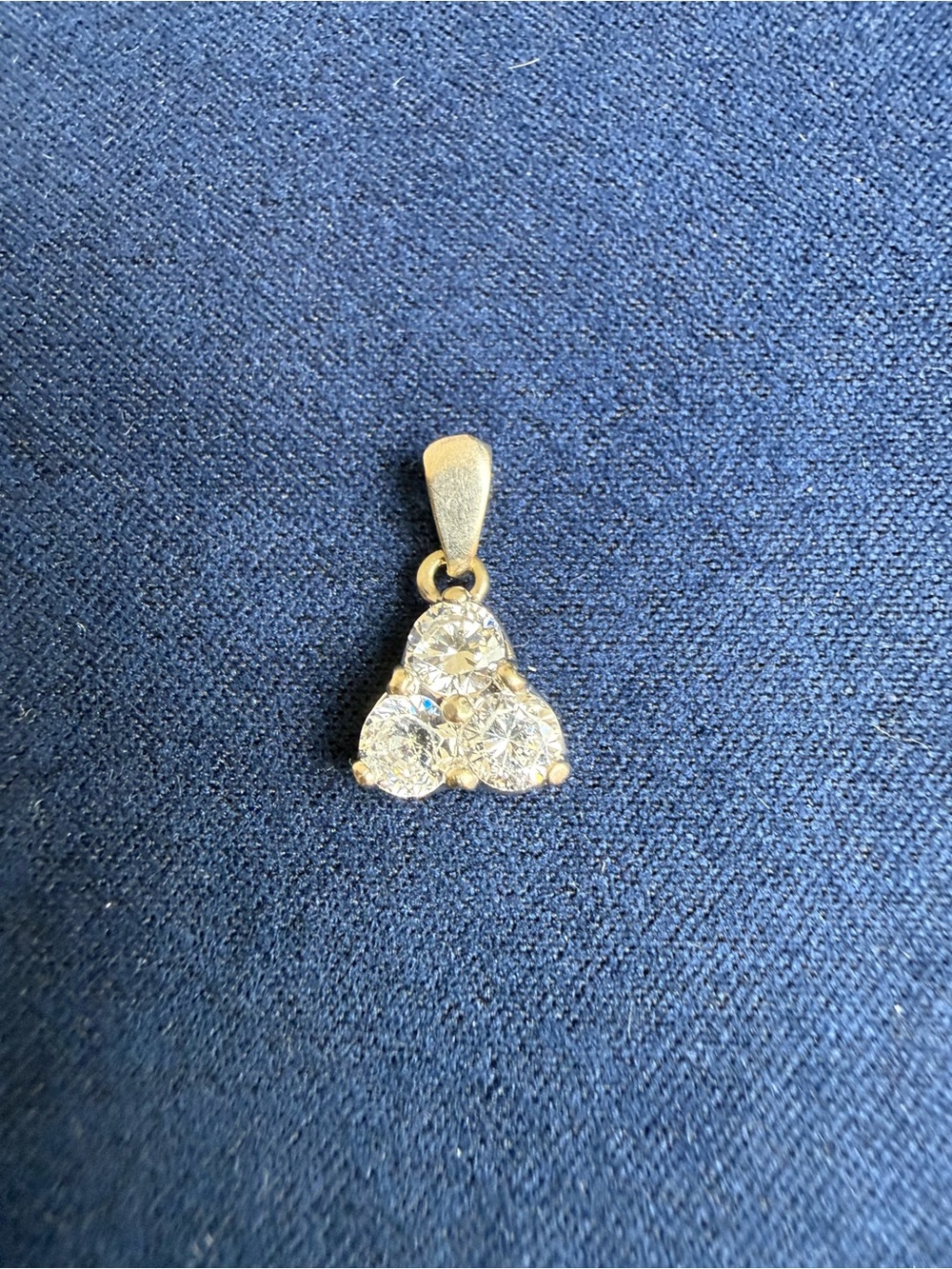 14k White Gold Lab Diamond Trillion cut Pendant .50 ctw
